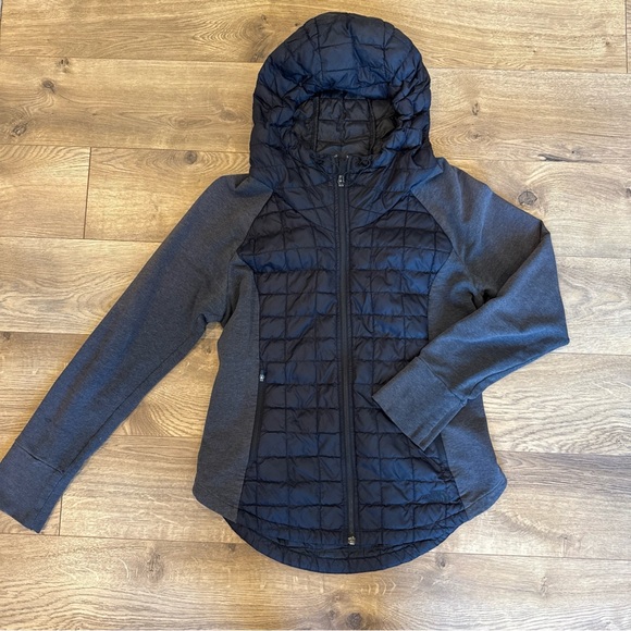 The North Face Thermoball Hybrid Puffer Jacket Women Medium Black Quilted Hoodie - Picture 1 of 5